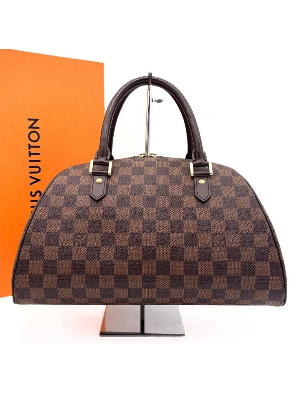 Louis Vuitton Damier Ebene Riviera MM Handbag Tote Brown